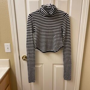 Helsa Alva Striped Turtleneck